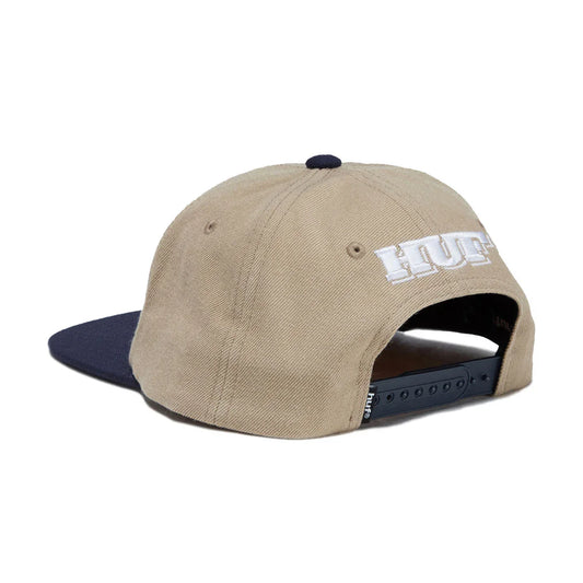 Huf Serif H 6 Panel Snapback Hat - Khaki