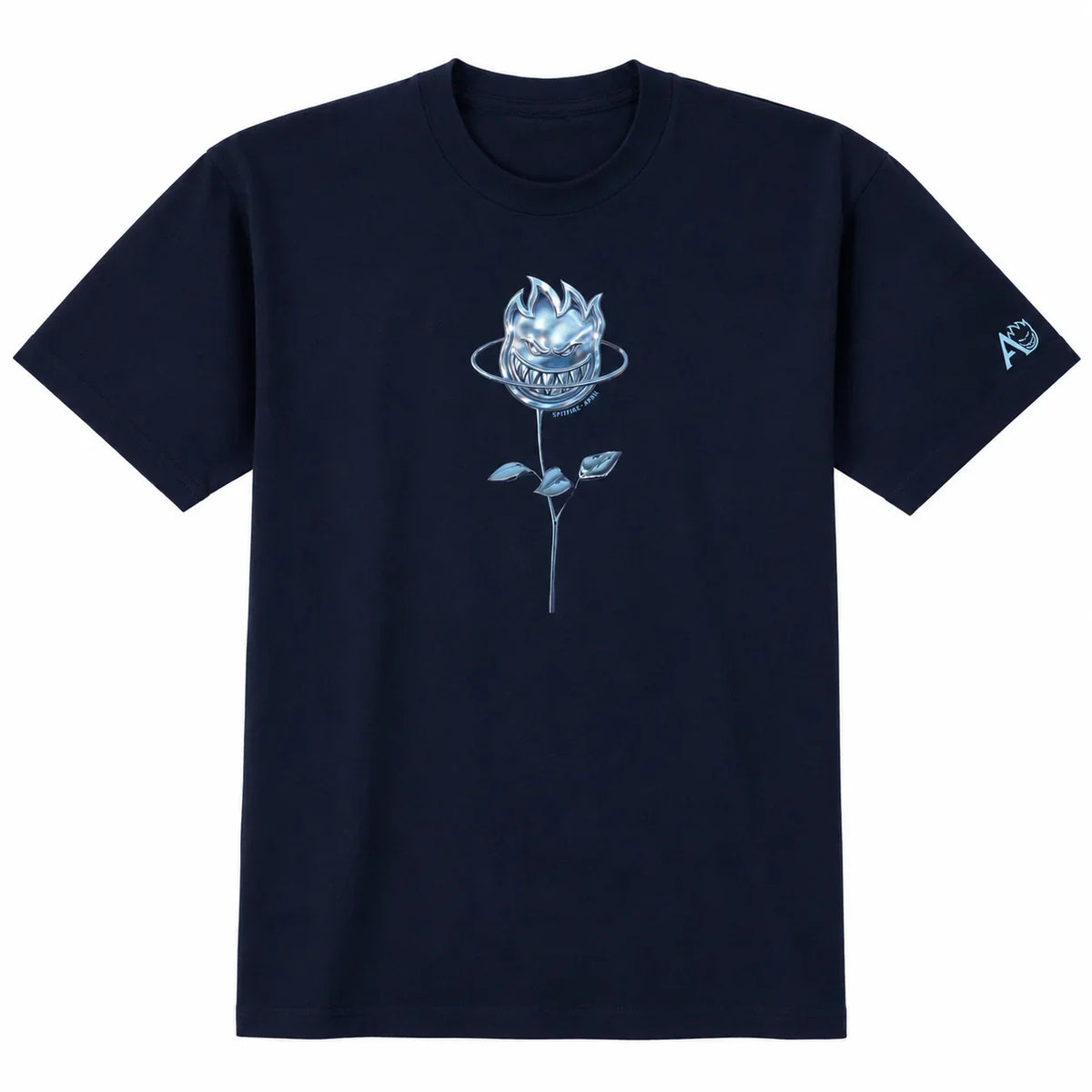 Spitfire x April Chrome Rose Bighead Navy Short Sleeve Shirt