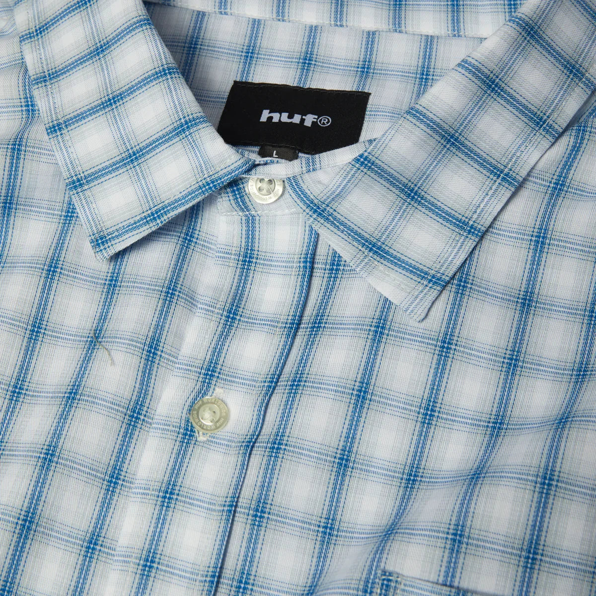 Huf Star Long Sleeve Plaid Shirt (Light Blue)