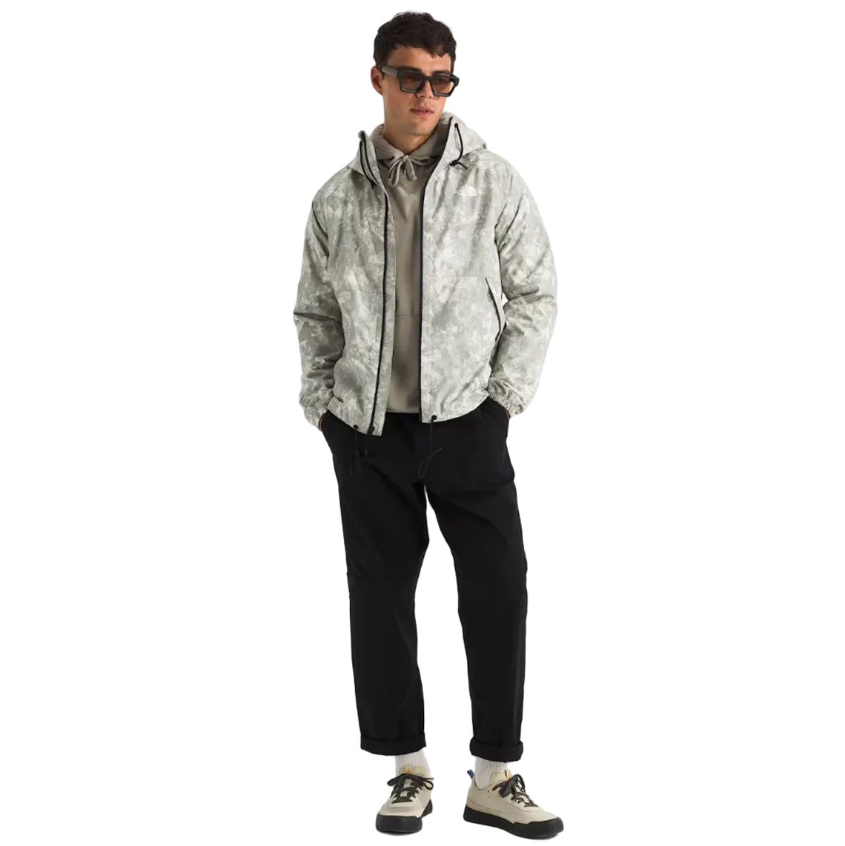 The North Face Men's Antora Rain Hoodie (Stone Slab chalk Texture Print)