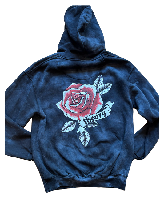 Theory Skate Shop Rose Hoody Black Tye Die