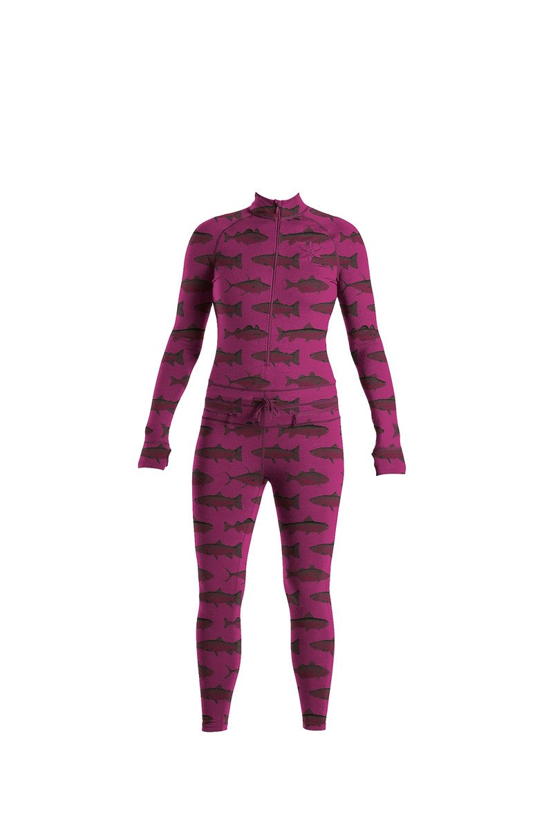 Airblaster Womens Hoodless Classic Ninja Suit Magenta Fish