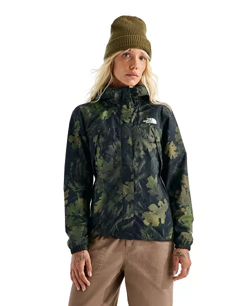 The North Face Women's Antora Print Rain Jacket (Woodland Green Yosemite Oak Print)